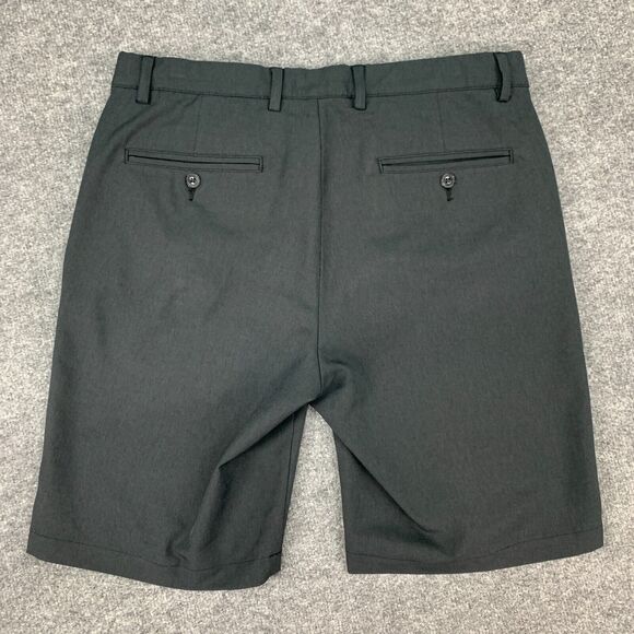Greg Norman Shorts Mens 34 Charcoal Black Mid Rise Flat Front Stretch Golf Chino - Picture 8 of 10